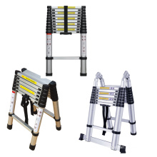 3.2m  Folding Aluminum step Telescopic Ladder with 150 kgs load capacity